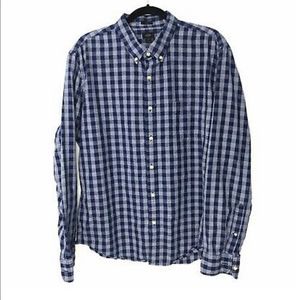 J. Crew Mens XL Slim Jaspé Blue Gingham